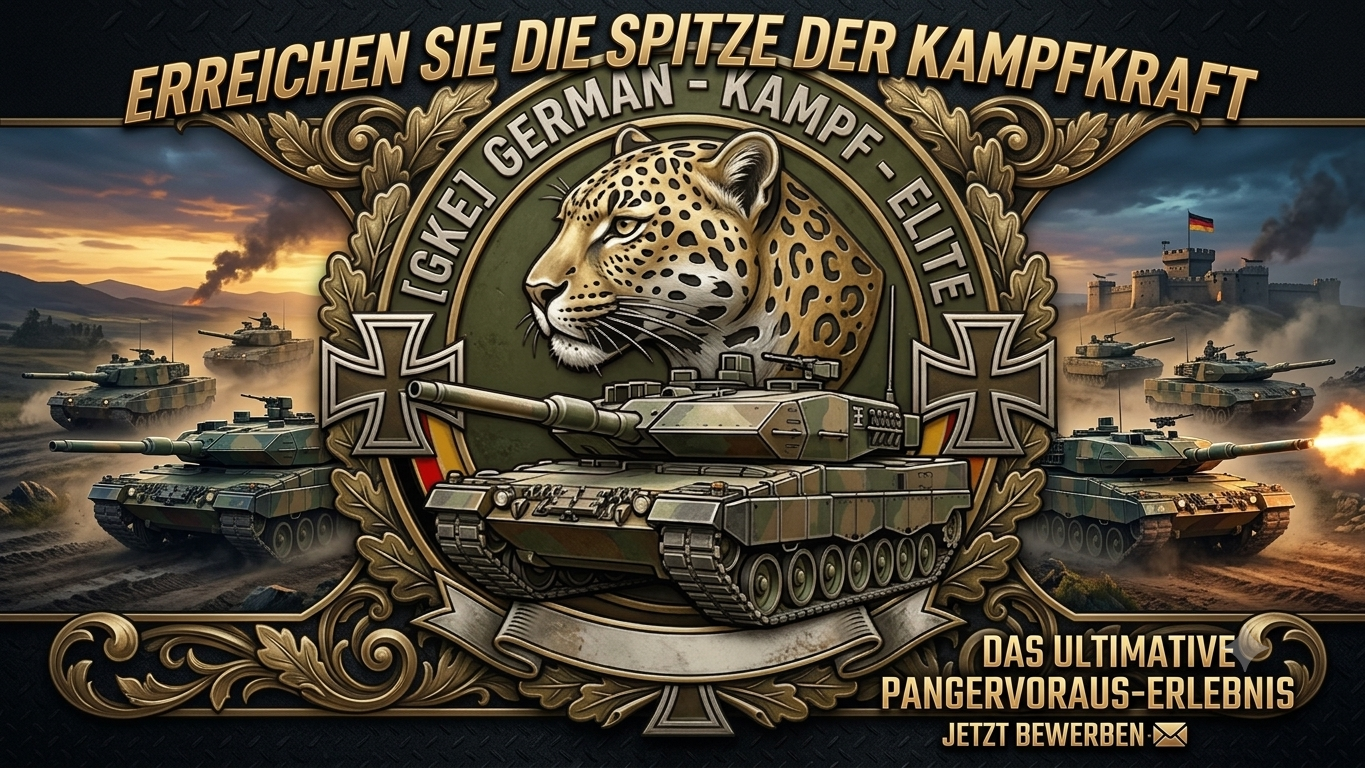 GKE Banner mit Emblem und Panzer